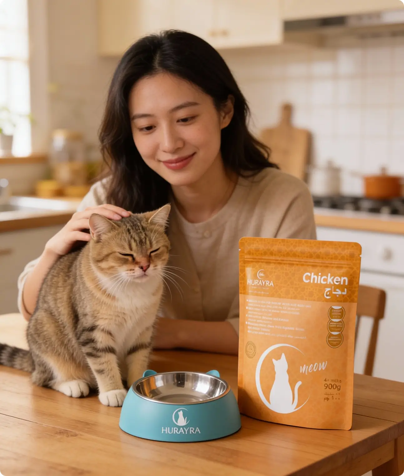 Grain-free dry food kibble close up