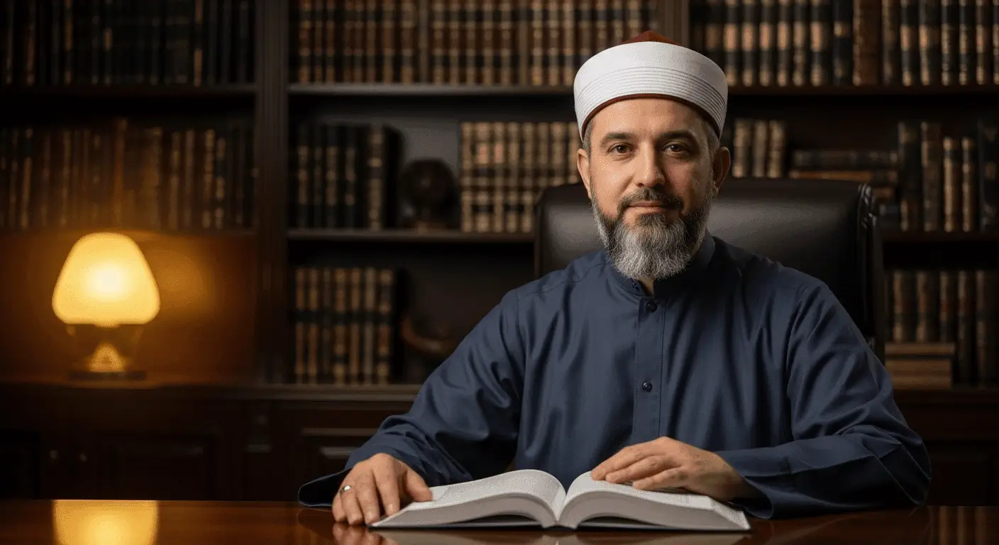 Scholar discussing halal nutrition