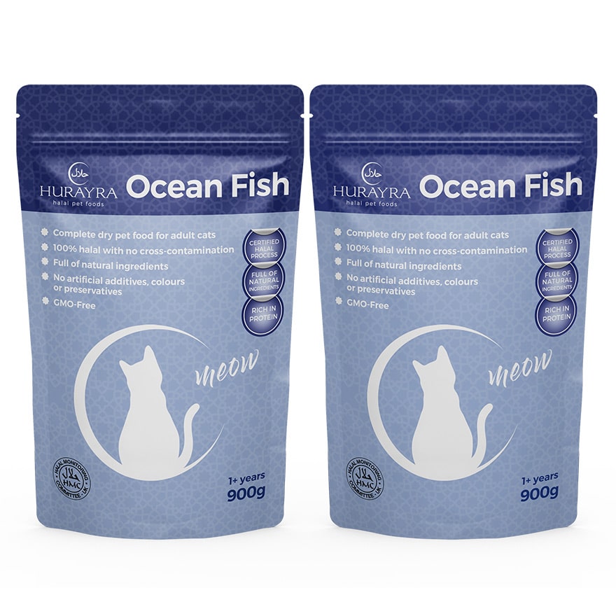 Ocean Fish Halal Cat Food - 2 x 900g Bags - 100% Halal Cat Food ...