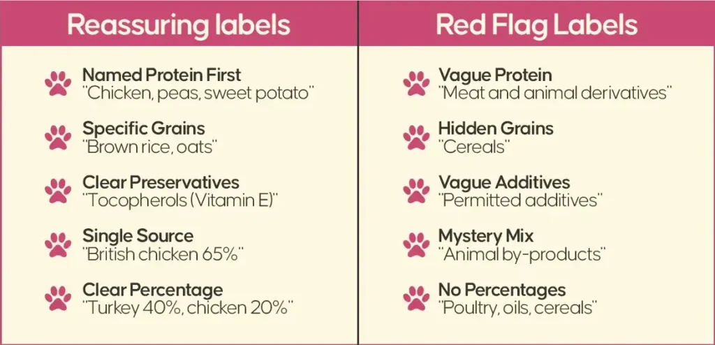 Reassuring labels and Red Flag Labels