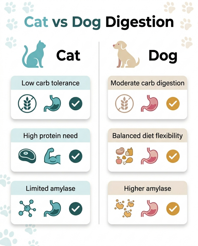 Cat vs Dog Digestion