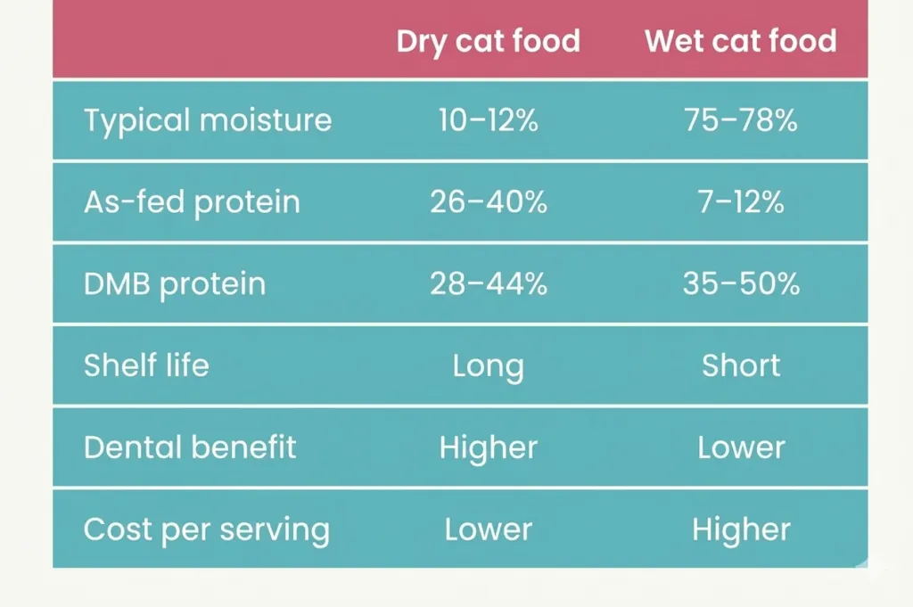 Dry and wet cat